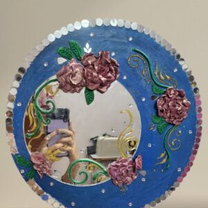 Blue toned floral artwork
