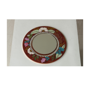 Floral Design Round Mirror