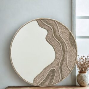 Handcrafted Textured Round Mirror