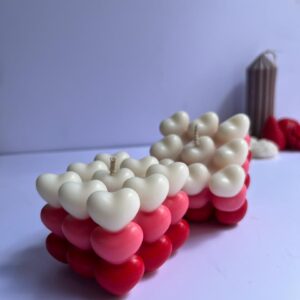 Heart bubble candle - Set of 4