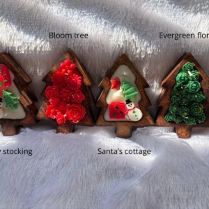 Holiday Tree Wooden Cast Candle